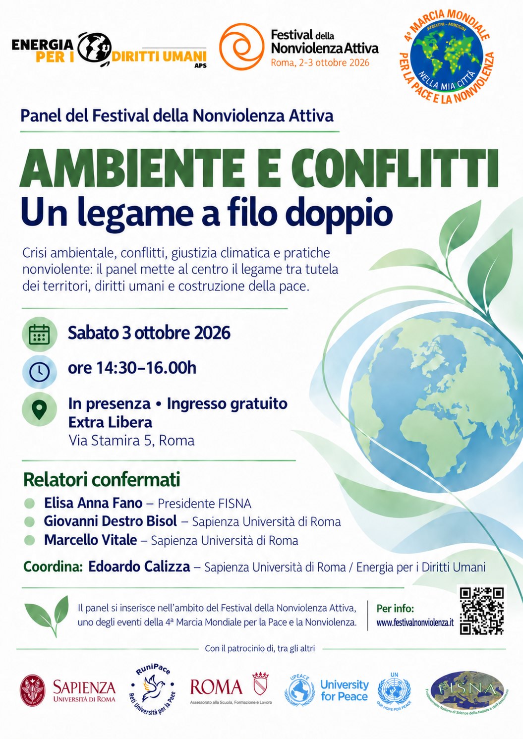 Locandina del panel Ambiente e conflitti - Un legame a filo doppio